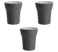 Lot de 3 pots pour orchidées avec réserve d'eau - Dali-dea gris foncé 2 litres