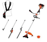 GT Garden Multifonction Thermique 4 en 1 avec Guidon : tronçonneuse - débroussailleuse - Taille-Haies et rallonge