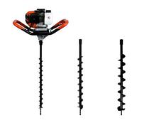 GT Garden Tarière Thermique 52 cm3, 3 CV + Lot de 3 mèches (40, 60 et 80 mm)