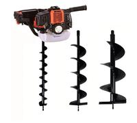GT GARDEN - Tarière thermique 52 cm3 - 3 CV + lot de 3 mèches (80, 150 et 250 mm)