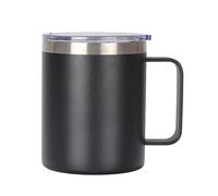Gteller Tasse à café 12oz avec poignée, gobelet isotherme à double paroi en acier inoxydable gardant chaud et froid (noir)