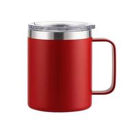 Gteller Tasse à café 12oz avec poignée, gobelet isotherme à double paroi en acier inoxydable gardant chaud et froid (rouge, 355 ml)