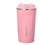 Gteller Tasse de voyage en acier inoxydable à double paroi isotherme avec couvercle (rose, 500 ml)