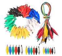 GTIWUNG 90Pcs Pince Crocodile à Tête Double Pince de Test Set Cavalier Couleur Connecteur de Sonde(28/35/45cm), 10Pcs Ligne Test 45cm
