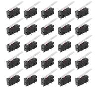 GTIWUNG Lot de 25 Micro Switch, Microrupteur à Levier, Micro Limit Switch AC Hinge, Micro Interrupteurs avec 55mm Levier à Longue Charnière AC 5A 125 250V 3 Broches Limite SPDT pour Arduino