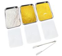 GTNCE Lot de 3 Plat Four Inox Avec Couvercle 25,5 x 20 x 5 cm Plat Four Rectangulaire Inox Avec Couvercle Bac Gastro Plateau Four Récipients Rectangulaires pour Escalopes, Viande, Poisson Et Légumes