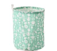 GTOULHH Panier de Rangement Panier à Linge Sale en Lin de Coton Pliable Lavable Rond étanche Organisateur Seau Laundry Basket(G)