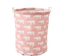 GTOULHH Panier de Rangement Panier à Linge Sale en Lin de Coton Pliable Lavable Rond étanche Organisateur Seau Laundry Basket(E)