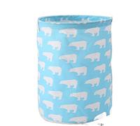 GTOULHH Panier de Rangement Panier à Linge Sale en Lin de Coton Pliable Lavable Rond étanche Organisateur Seau Laundry Basket(D)