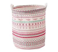 GTOULHH Panier de Rangement Panier à Linge Sale en Lin de Coton Pliable Lavable Rond étanche Organisateur Seau Laundry Basket(C)