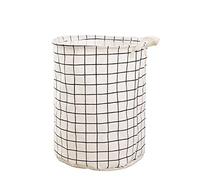 GTOULHH Panier de Rangement Panier À Linge Sale en Lin De Coton Pliable Lavable Rond Étanche Organisateur Seau Laundry Basket(D)