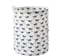 GTOULHH Panier de Rangement Panier à Linge Sale en Lin de Coton Pliable Lavable Rond étanche Organisateur Seau Laundry Basket(B)