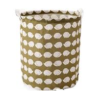 GTOULHH Panier de Rangement Panier à Linge Sale en Lin de Coton Pliable Lavable Rond étanche Organisateur Seau Laundry Basket(F)