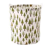 GTOULHH Panier de Rangement Panier à Linge Sale en Lin de Coton Pliable Lavable Rond étanche Organisateur Seau Laundry Basket(A)
