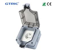 GTRIC prise extérieure étanche prises électriques 250V AC IP66 prise étanche anti-poussière avec interrupteur prise principale extérieure
