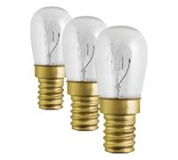 GTV Ampoule pour Réfrigérateur ZS-LDA25W-14, Culot E14, 25W, 90 lm, 3000K Lumière Chaude, Éclairage Spécial pour Appareils Électroménagers, Verre Transparent (Lot de 3)