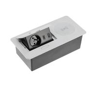 GTV AVARO Plus Prise de meuble avec chargeur à induction 5 W, USB-A et USB-C, construction compacte, couleurs : blanc, noir, aluminium, idéale pour le bureau à domicile et le commerce