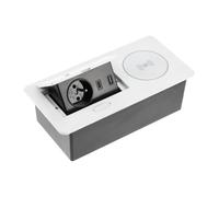 GTV AVARO Plus - Prise de meubles - Chargeur à induction 5 W - USB-A et USB-C - Construction compacte - Couleurs : blanc, noir, aluminium - Idéal pour le bureau à domicile et le commerce