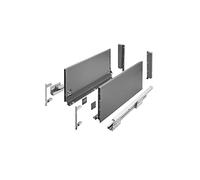 GTV AXIS PRO Glissières de tiroir, à extension complète, anthracite, capacité de charge jusqu'à 40 kg, systèmes Push to Open, accès extérieur, largeur : 350 mm, hauteur : 200 mm