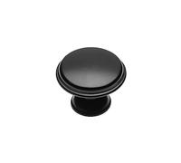 GTV Bouton CENTO noir mat Ø 28 mm I Boutons de meuble avec vis I Ronds Boutons d'armoire de cuisine Poignée de tiroir Coquillage : galvanisé peint
