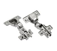 GTV Charnière BICJ pour porte pliante, action à deux temps anti-collision, réglage 3D, plaque de montage slide-on, pour boîtier Ø35mm, avec vis euro, finition nickelée