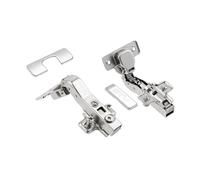 GTV Charnière d'Angle 45 HCKT, Hydraulique avec Amortisseur Soft Close, Réglage 3D, Montage Clip-On, pour Porte de Meuble d'Angle, Diamètre Boîtier 35mm, Finition Nickel (Lot de 6)