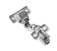 GTV Charnière de Meuble Semi-Recouvrante FCHC, Amortisseur Hydraulique Soft Close, Embase H0 avec Vis Euro prémontées, Réglage 3D, Pour Portes d'Armoire et Cuisine, Lot de 2