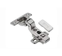 GTV Charnière Encastrée COCA Sans Ressort, pour Portes Push to Open, Réglage 3D, Montage Facile Clip-On, Plaque de Montage H0, Acier Finition Nickel, avec Cache-Bras