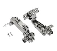 GTV Charnière grand angle 165 pour meuble d'angle, modèle KT, pour porte en applique, réglage 3D, mécanisme à ressort, montage slide-on, acier nickelé