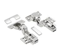 GTV Charnière Invisible pour Porte de Meuble, Modèle HIHC avec Amortisseur Soft Close, pour Porte Encastrée, Montage Clip-On, Réglage 3D, Boîtier 35mm, Angle 99, Acier Nickelé (Lot de 6)