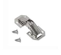 GTV Charnière spéciale sans boîtier ZT-HF-01-D00, à ressort de rappel, pour porte sans perçage de boîtier, en acier robuste, finition nickel, ferrure pour meuble et agencement