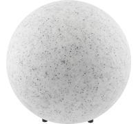 GTV - Équipement de jardin MARMO Lampe de jardin Lampe sphérique pour jardin 25 cm Lampe extérieure sphérique IP65 Câble d'alimentation de 3 m de long | 4 broches, gris