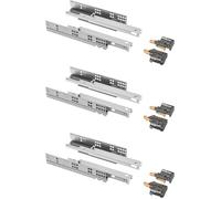 GTV - Glissières pour Tiroirs de Montage Inférieur avec Système de Fermeture Douce et Auto-Fermeture, Glissiere Tiroir Modern Slide, Extension Complète 450 mm, Supporte jusqu'à 35 kg - 2 Paires