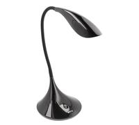 GTV HALLEY Lampe de Bureau LED 8W 500lm 4000K Blanc Neutre, Lampe de Table Dimmable 3 Niveaux avec Col de Cygne Bras Flexible, Lampe de Bureau Minimaliste Interrupteur Tactile, Noir