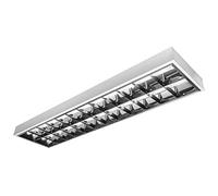 GTV - Lampe LED à grille - 2 x 150 cm - T8 - Montage en saillie - Tôle d'acier pré-câblée - Pour tubes LED - Lampe de bureau - Plafonnier - Lampe de bureau (sans ampoule)