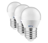 GTV Lampe LED bougie E27 4000K blanc neutre, lumineuse - sans scintillement, durable - pour éclairage LED maison, bureau et chambres d’hôtel (Lot de 3)