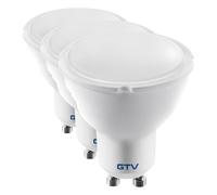 GTV Lampe LED spot GU10 3000K blanc chaud - sans scintillement, durable - pour éclairage LED maison et bureau (Lot de 3)