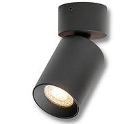 GTV lighting Fargo 2 Plafonnier LED, 1 ampoule, orientable et orientable, culot GU10 (sans ampoule), style rétro/vintage, 220-240 V, noir