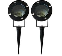 GTV lighting - Lampe de jardin DIEGO | Lampe d'extérieur pour éclairage de jardin, terrasse, plantes, chemins, étang | Lampe d'extérieur | Étanche IP65, AC220-240 V, 50/60 Hz, noir (Lot de 2)