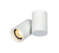 GTV Lighting Lupo Plafonnier à tête mobile en aluminium 11,6 x 5,6 x 11,5 cm IP20, 1 GU10, max. 50 W, rond, blanc, pour bureaux, appartements et maisons modernes