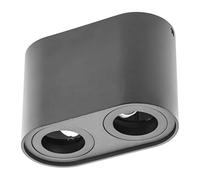 GTV lighting Plafonnier SENSO DUO en aluminium, 83 x 165 x 110, IP20, max. 50 W, rond, noir