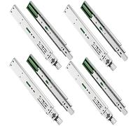 GTV Lot de 4 rails de tiroir H45-45,3 x 550 mm - En acier galvanisé robuste - Système d'abaissement automatique - Rail télescopique à billes - Capacité de charge jusqu'à 30 kg
