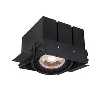 GTV MILO Spot Encastrable Sans Cadre - Plafonnier Carré Encastrable Noir 1× GU10 ES111 Orientable 14 × 14,6 × 10,5 cm, IP20, 220-240V, Max 40W, Downlight pour Salon Éclairage Intérieur