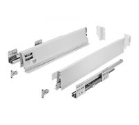 GTV - Modern Box Pro - Glissières de tiroir, L = 450 mm, H = 84 mm, blanc, tiroir avec fermeture silencieuse, synchronisation de la trajectoire des guides, charge jusqu'à 40 kg - PB-MBPRO-KPL450A1