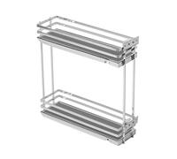 GTV - Organiseur de cuisine Movixpro | Équipement cargo | Système d'étagères extensibles | Largeur extérieure 200 mm | 2 étagères | Sans rails | Chromé