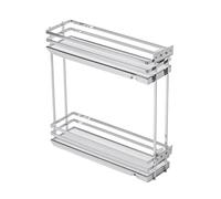 GTV - Organiseur de Cuisine Movixpro | Équipement Cargo | Système d'étagères Extensibles | Largeur extérieure 200 mm | 2 étagères | sans Rails | Chrome, Blanc Mat