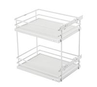 GTV Panier Coulissant de Cuisine Movix Pro, 2 Niveaux pour Caisson 300mm, Capacité 15kg, Fond Plein Antidérapant, Rangement de Meuble, Blanc (Vendu sans Glissières)