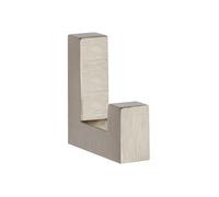 GTV Patère Murale Simple K2201, Design Géométrique Moderne, en Alliage de Zinc (ZnAl), Fixation Invisible, 40x40x12 mm, pour Salle de Bain et Entrée, Acier Brossé
