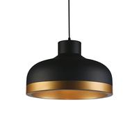 GTV Plafonnier Goldi, CA 220-240 V, 50/60 Hz, 1 x E27, IP20, W. 42 cm, simple, noir/or, style moderne, OS-GOLD2-11-DEC