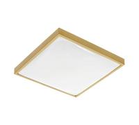 GTV Plafonnier LED Carré ALTAR, 24W 1680lm, Lumière Neutre 4000K, IP44 Étanche aux Projections, 295x295mm, Luminaire Moderne pour Salle de Bain et Cuisine, Finition Dorée